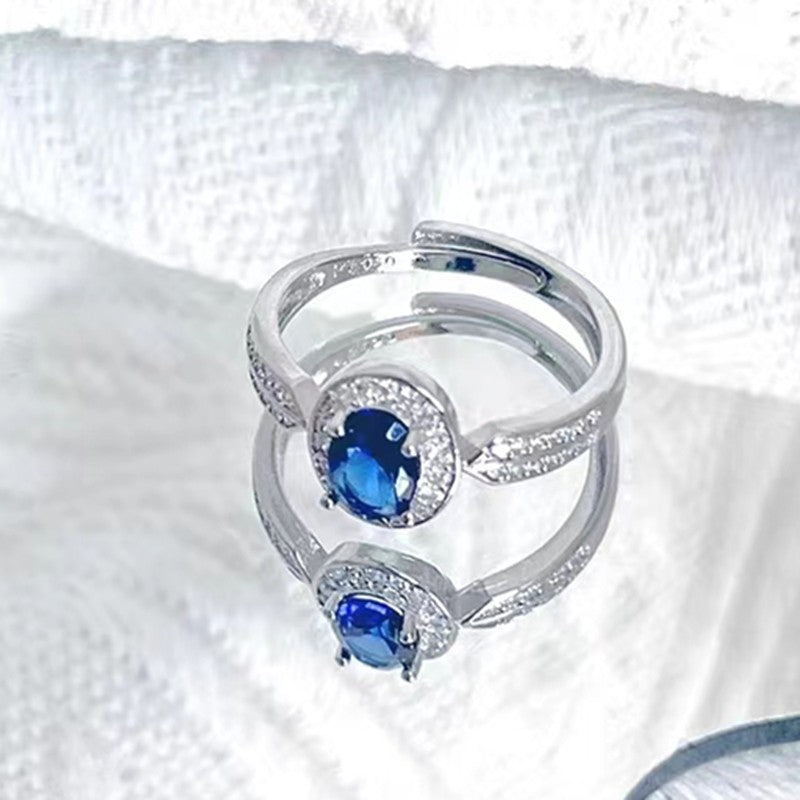 Wholesale Natural Brazil tourmaline ring silver rose gold plated open ring flower ring