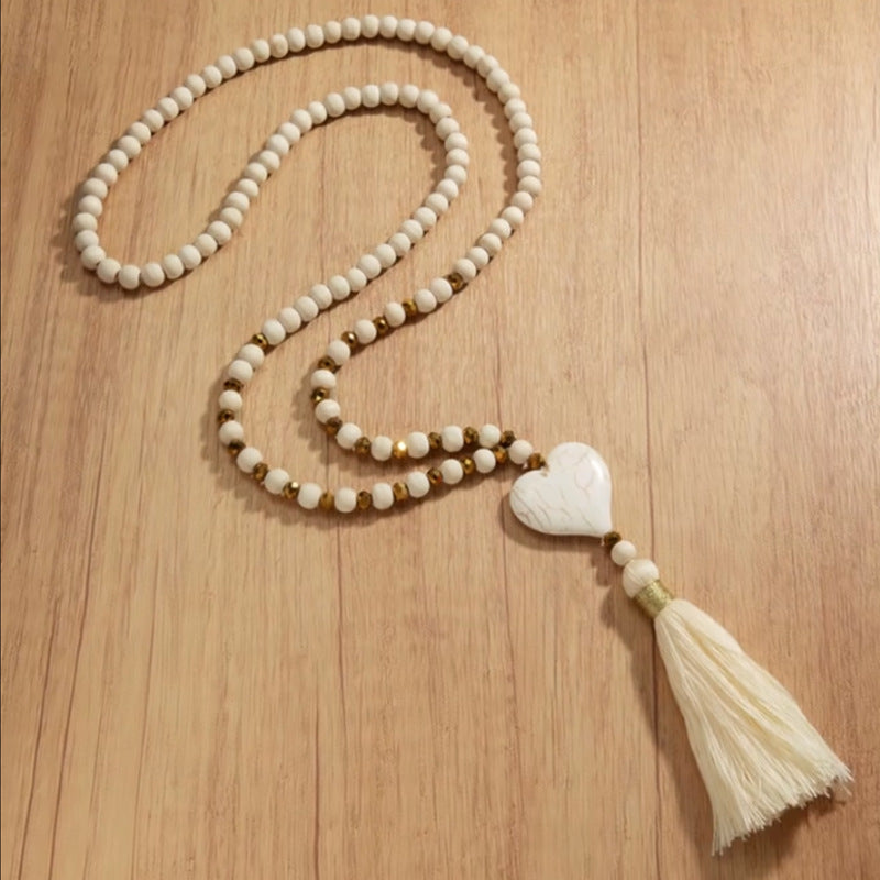 Großhandel lange Wollkette ethnischer Stil Frauen lange Halskette