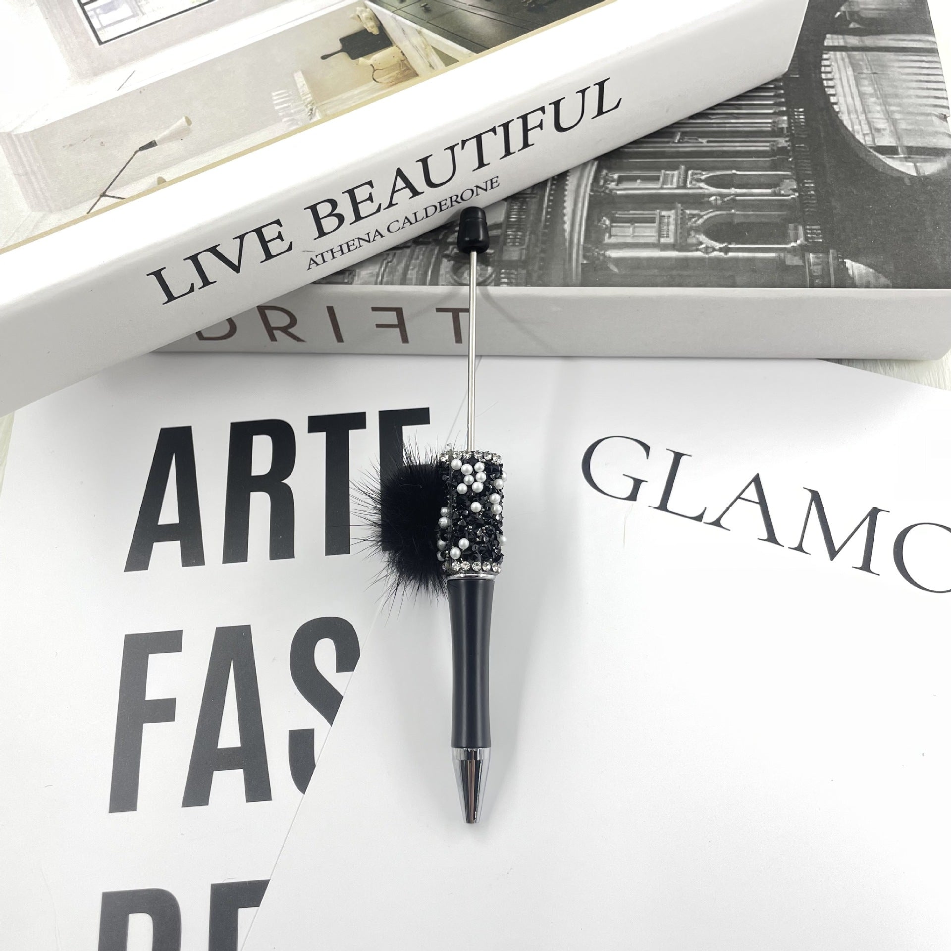 Wholesale Crushed Diamond Pom-Pom Beadable Pens