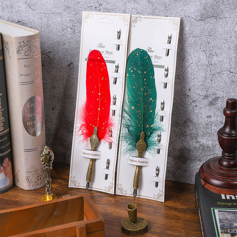 Wholesale Rainbow Color Feather Ballpoint Pen