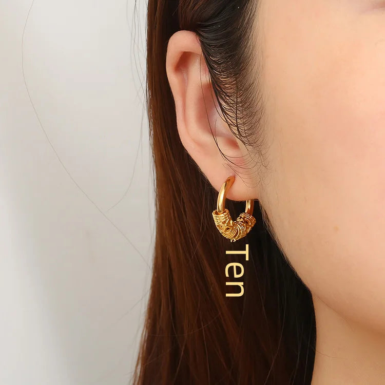 Wholesale Stainless steel Dragon pattern totem earrings