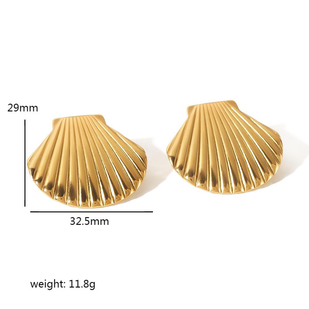 Wholesale Shell Earrings 18K Gold Stainless Steel Earrings ACC-ES-LiQuan004