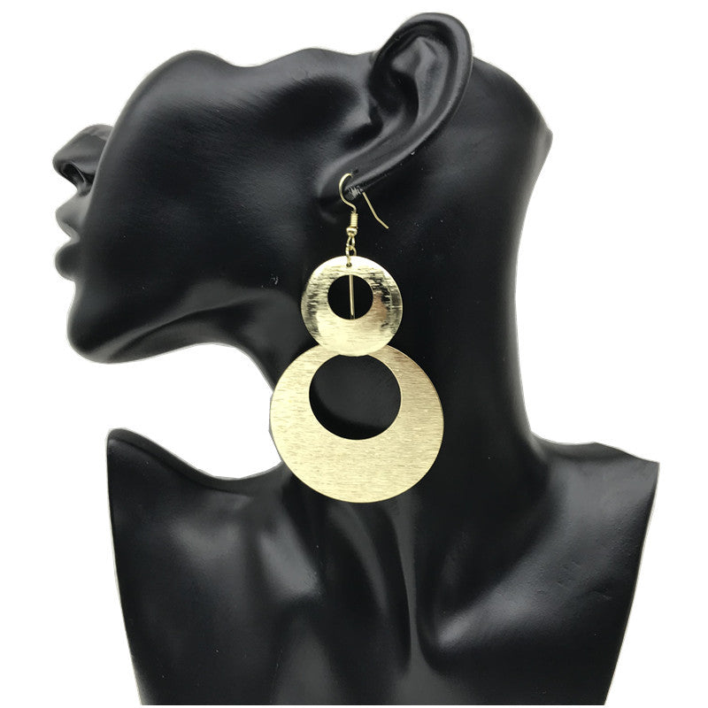 Wholesale Double Hoop Metal Long Earrings ACC-ES-FX054