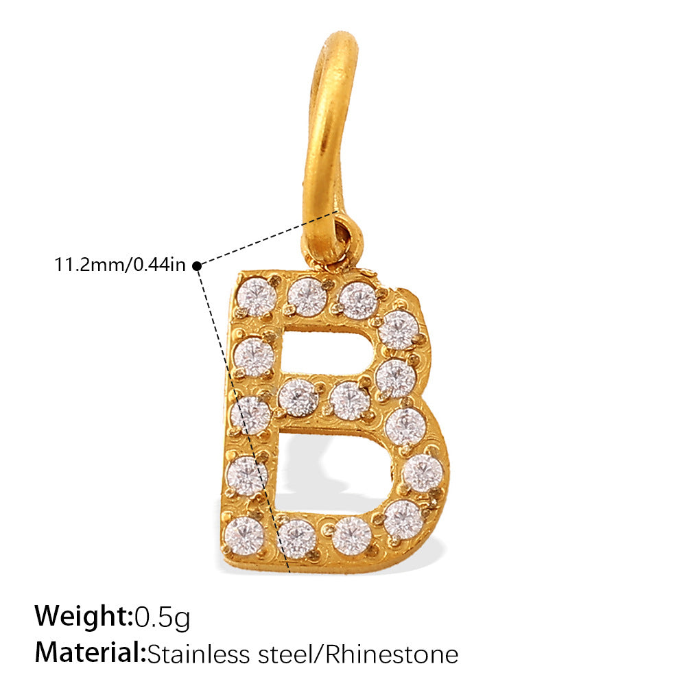 Wholesale Diamond-Encrusted 26 English Letter Charms for Jewelry