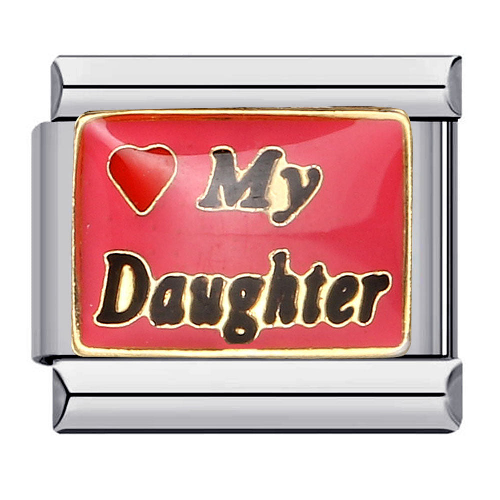Wholesale Family Theme Italian Charm Bracelet,  Gold Plated Stainless Steel DIY Jewelry Accessory,  Gift for Boutique Resale