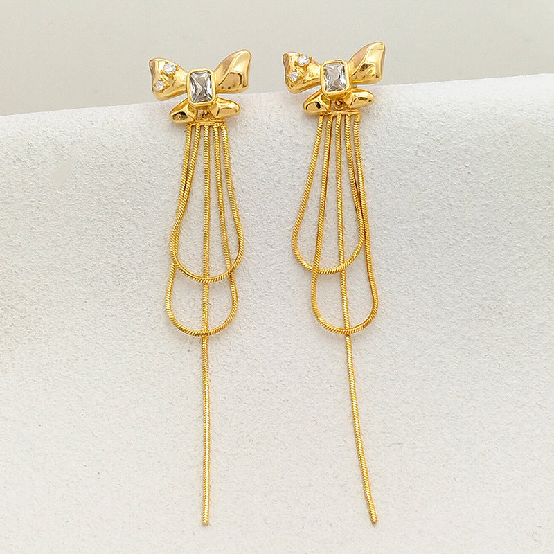 Wholesale  bow earrings long earrings