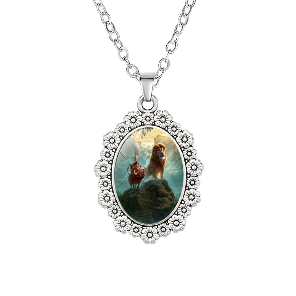 Wholesale   Pendant Oval Flower Jewelry Necklaces