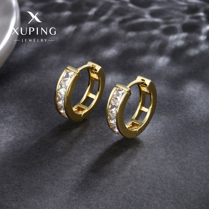 Wholesale  Fashion Square Zircon Ear Ring Geometric Ear Buckle Simple Light Luxury Earrings