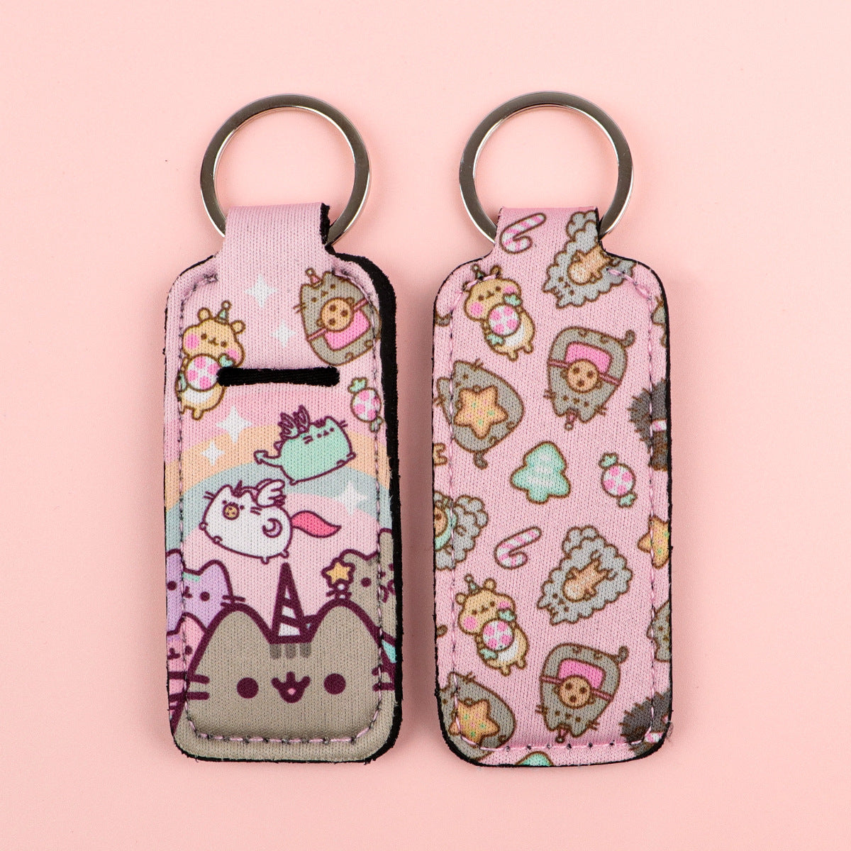 Wholesale 6pcs Fat Cat Keychain Lipstick Cover