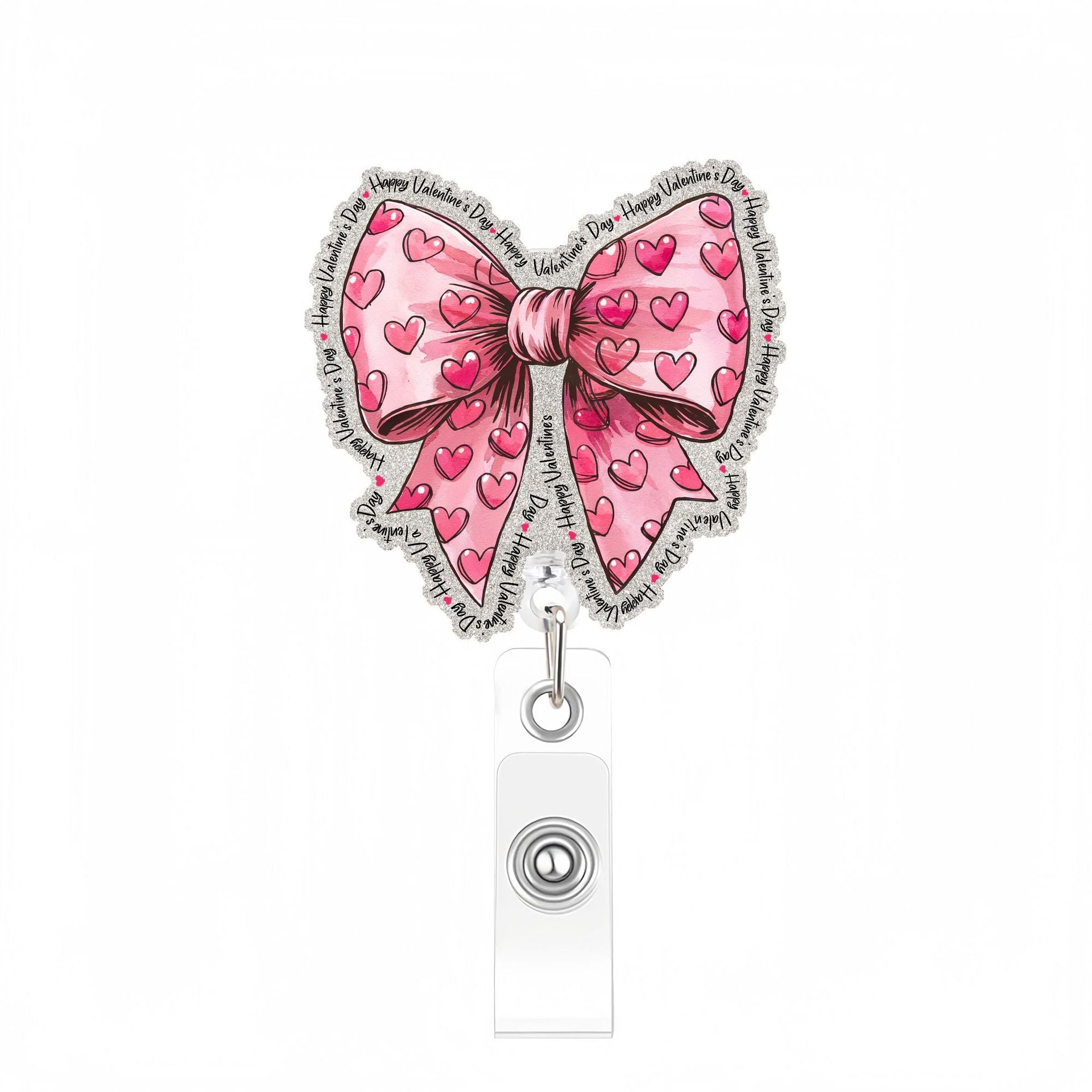 Wholesale  creative quote pink bow Badge Reels