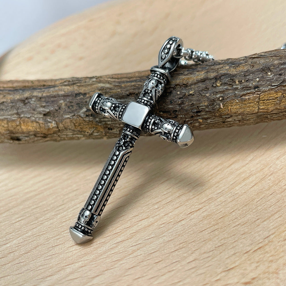Wholesale Vintage Cross Stainless Steel Necklace ACC-NE-GJ003