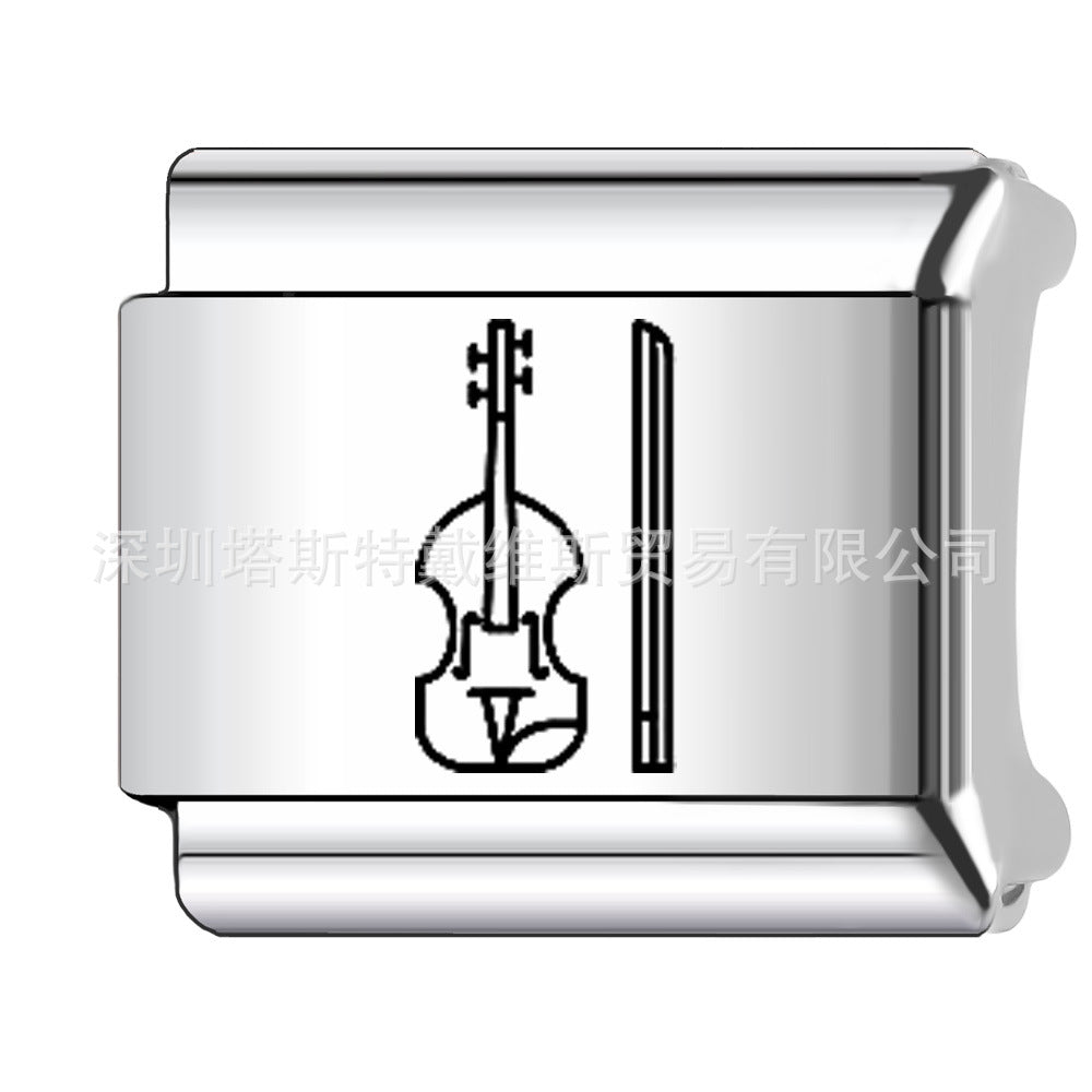 Wholesale 9mm Italian Charm Starter Bracelets DIY square Single Section Creative Stainless Steel Composable Bracelet