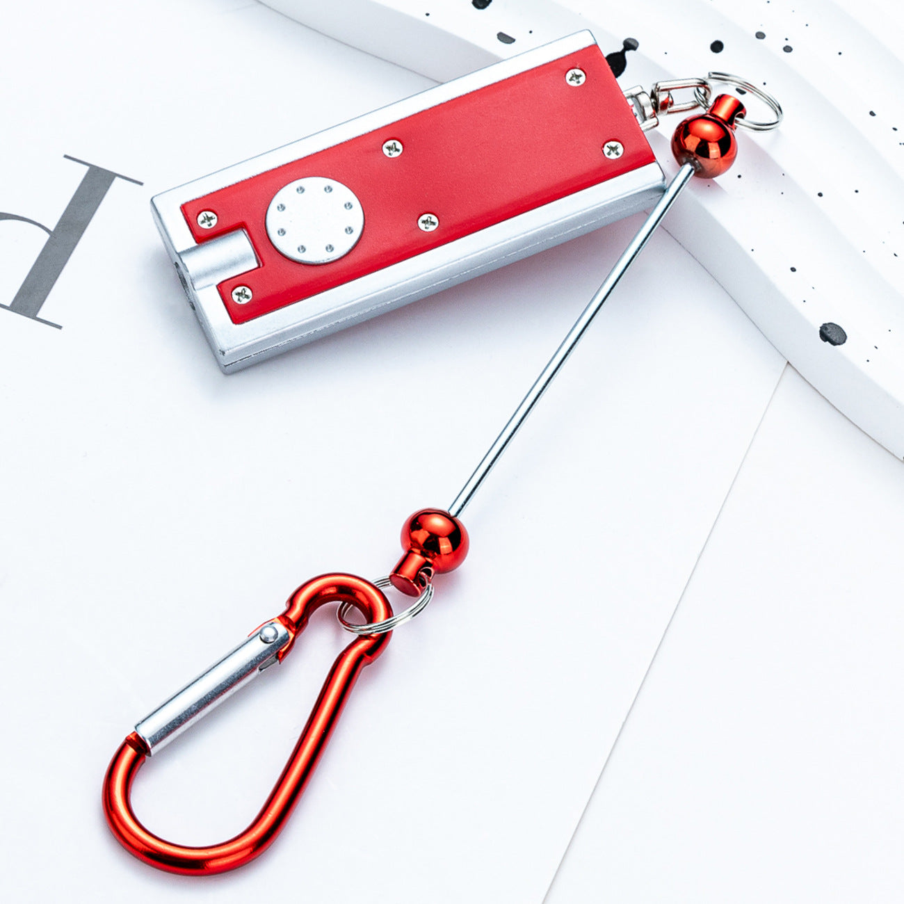 Wholesale DIY Beadable LED Mountaineering Clip Light Square Mini Flashlight Portable Flashlight Outdoor Camping Light