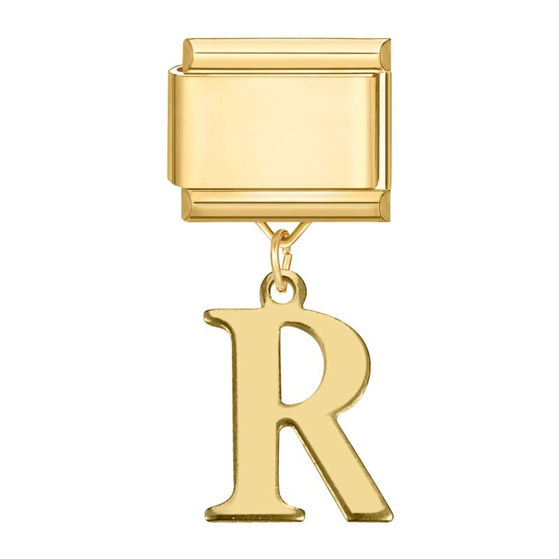 Wholesale 9mm Italian Charm Starter Bracelets DIY Letter Series Stainless Steel Composable Bracelet