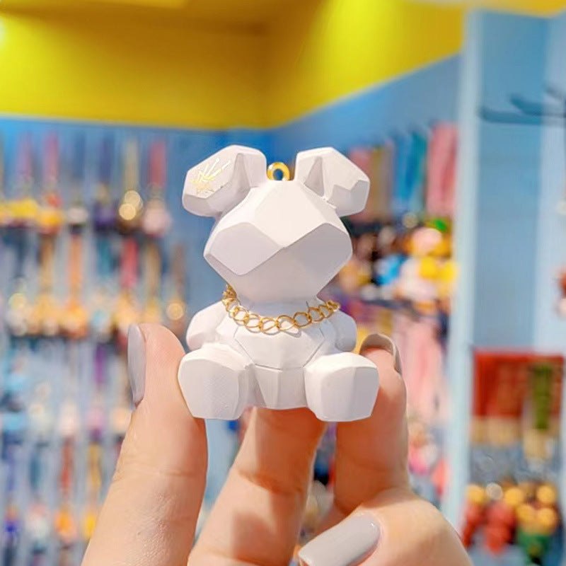 Wholesale Resin geometric rabbit keychain
