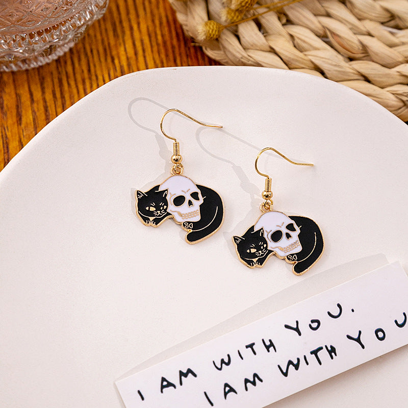 Wholesale  Horror Funny Skull Earrings