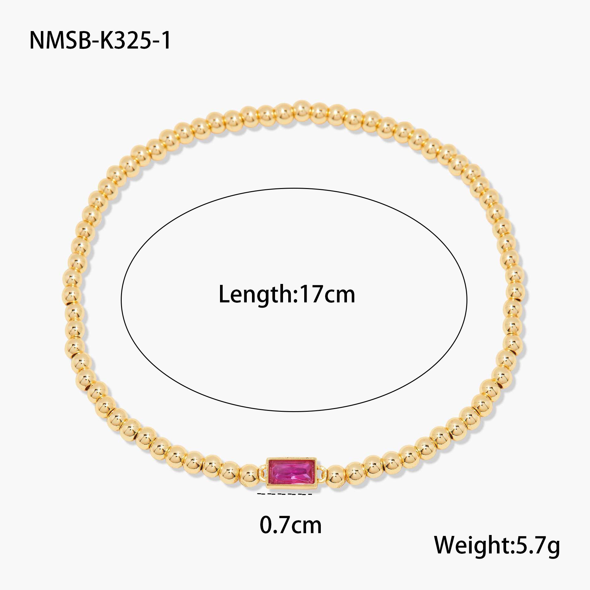 Wholesale Stainless steel gold-plated colored zircon bracelet