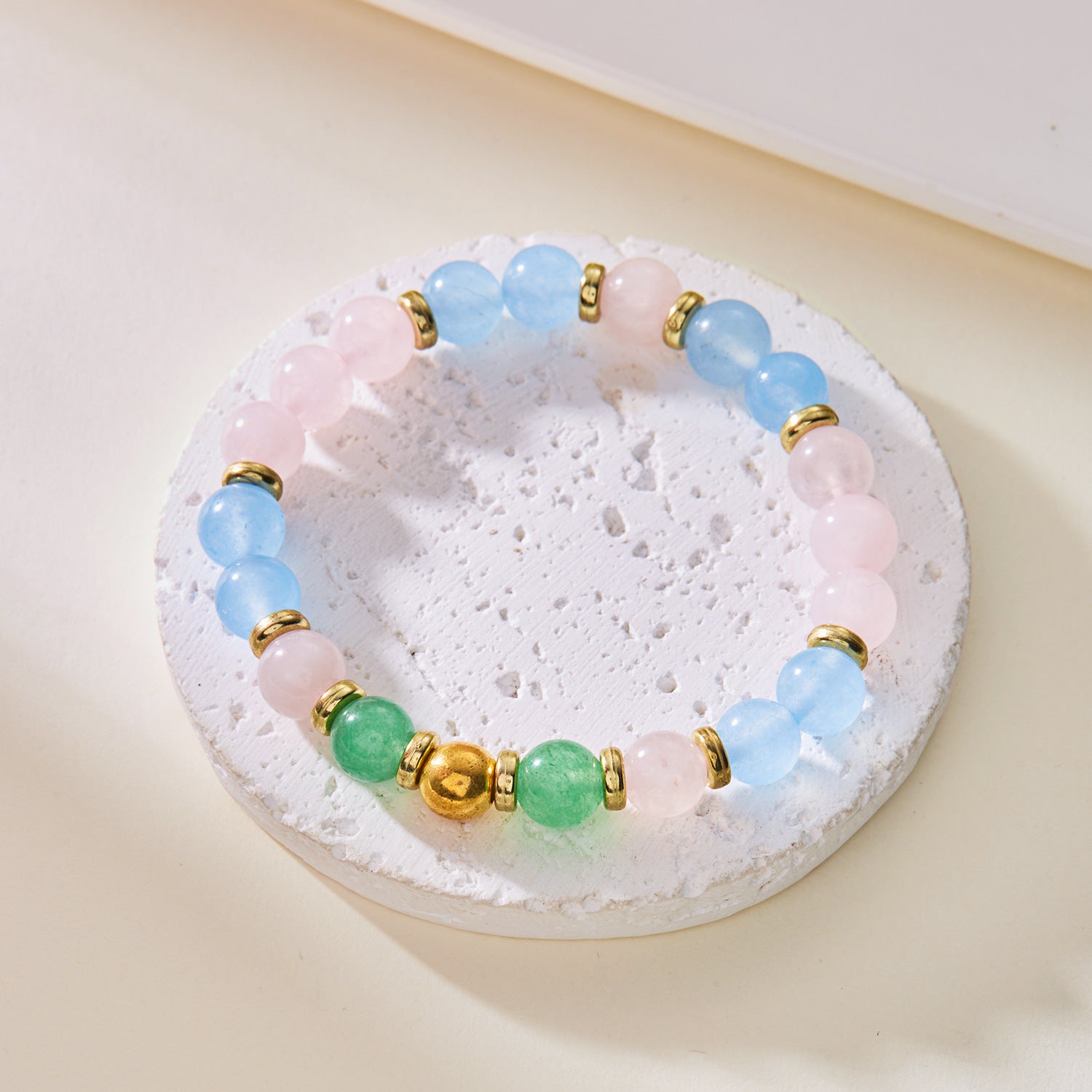 Wholesale  color natural stone bracelet  rainbow  jewelry