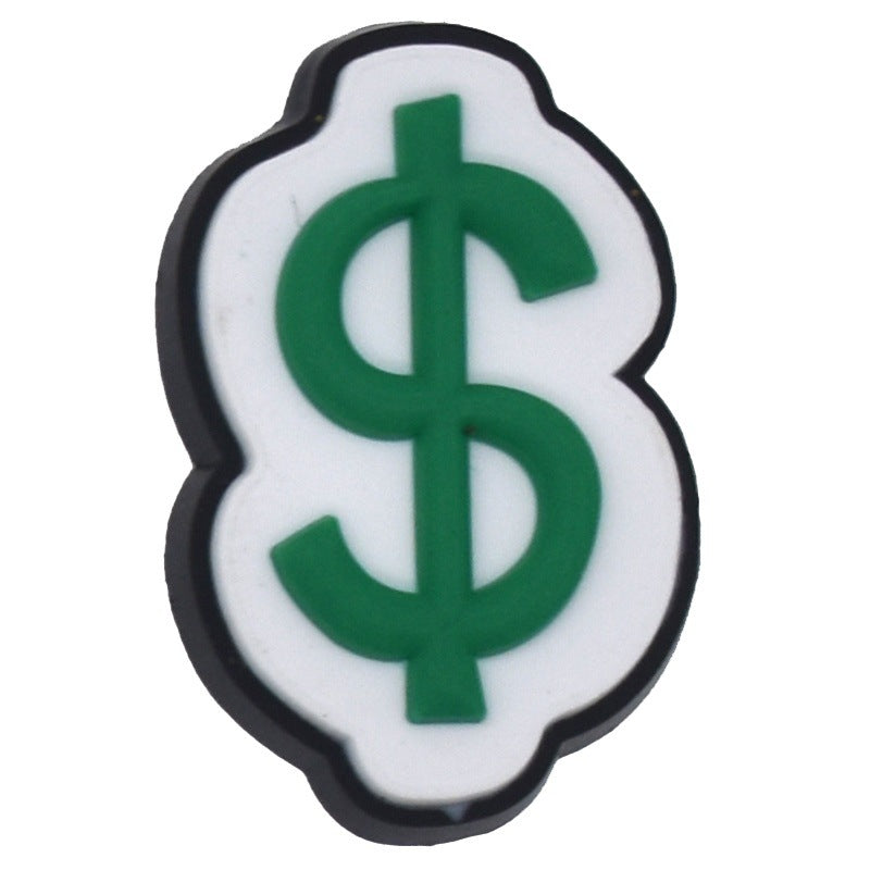 Wholesale   Random 100pcs USD seriesPVC Soft Rubber Shoe Buckle Decoration