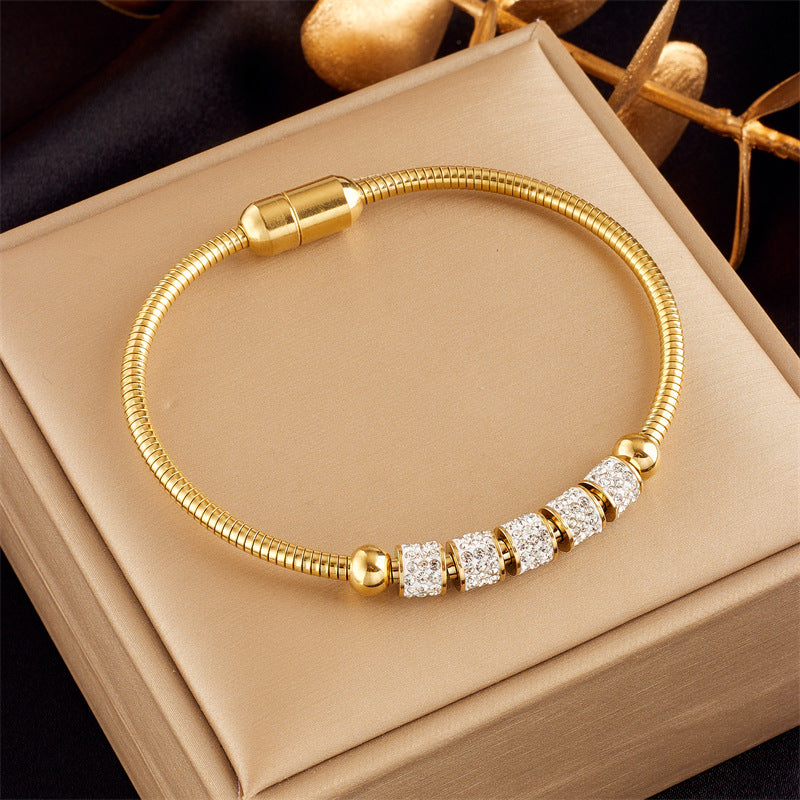 Wholesale Gold Butterfly Pearl Flower Diamond Bracelet ACC-BT-QianYue004