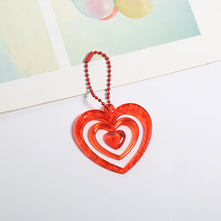 Wholesale Candy Colored Heart-shaped Acrylic Keychain Pendant ACC-KC-HuiMei006