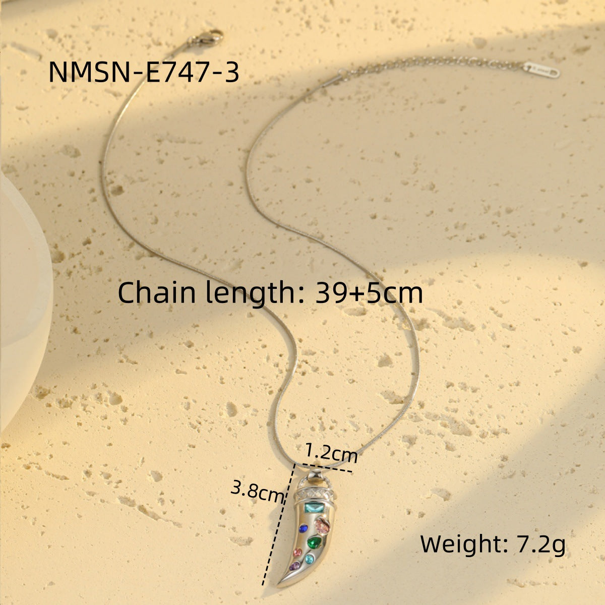 Wholesale  Colorful Zircon Necklace Stainless Steel Clavicle Chain