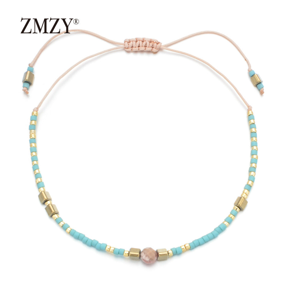 Wholesale Glass Bead Boho Bracelet,  Women' s Adjustable Sliding Beaded Jewelry,  Handmade Fashion Accessory