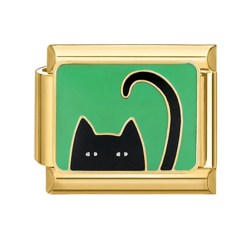 Pulsera de encanto italiano al por mayor de 9 mm empalmado lindo colgante creativo colgante de acero inoxidable brazalete compuesto por acero inoxidable