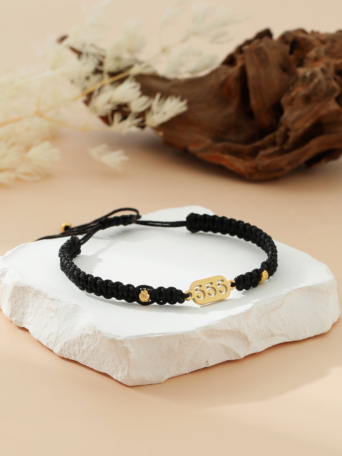 Wholesale hand-woven golden lucky number flat knot hand rope  bracelet