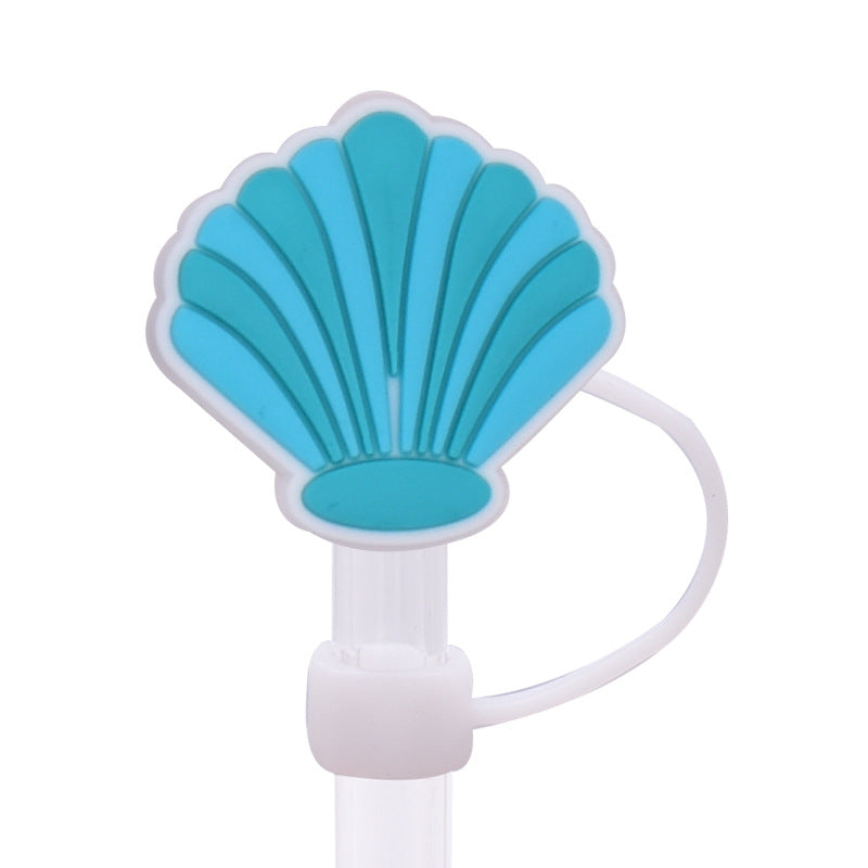 Wholesale Random 100pcs Cute Colorful Shell Straw Cover 10MM Straw Tube Cap