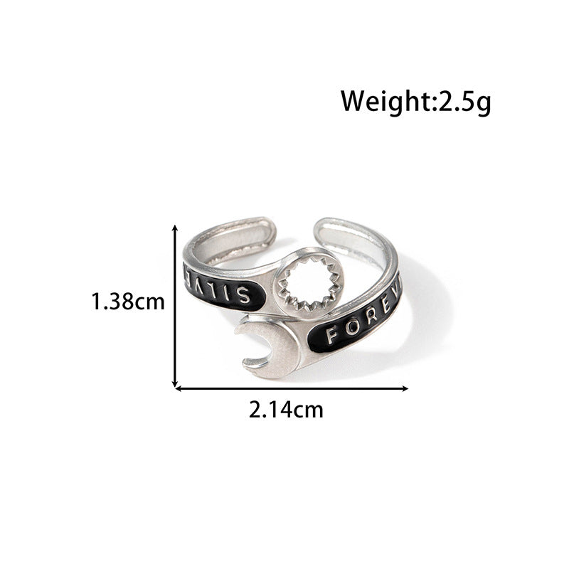 Wholesale  Snake Love Vintage Titanium Steel Opening Adjustable Ring