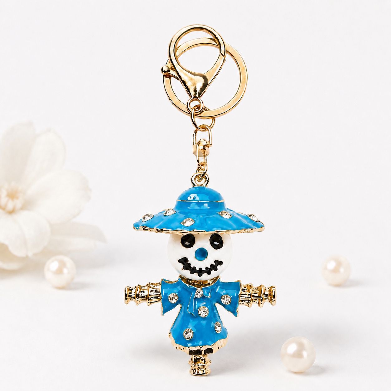 Wholesale  Cartoon Enamel Keychain with Crystal Inlay,  Bag Charm Car Key Accessory Gift