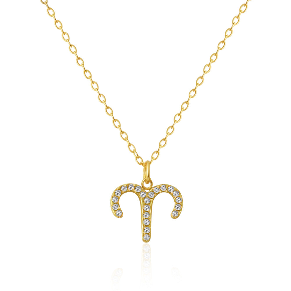 Wholesale Stainless steel contion pendant necklace with zircon setting