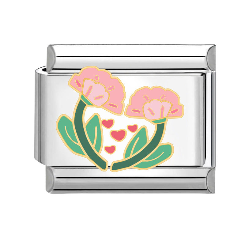 Wholesale  Italian Beaded Bracelet 9mm DIY Splicing Removable Father's Day Creative Stainless Steel Combinable Bracelet