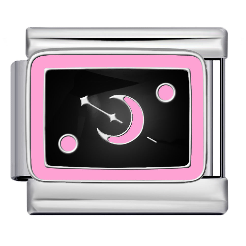 Wholesale Italian modular  titanium steel drip welding pattern DIY bracelet