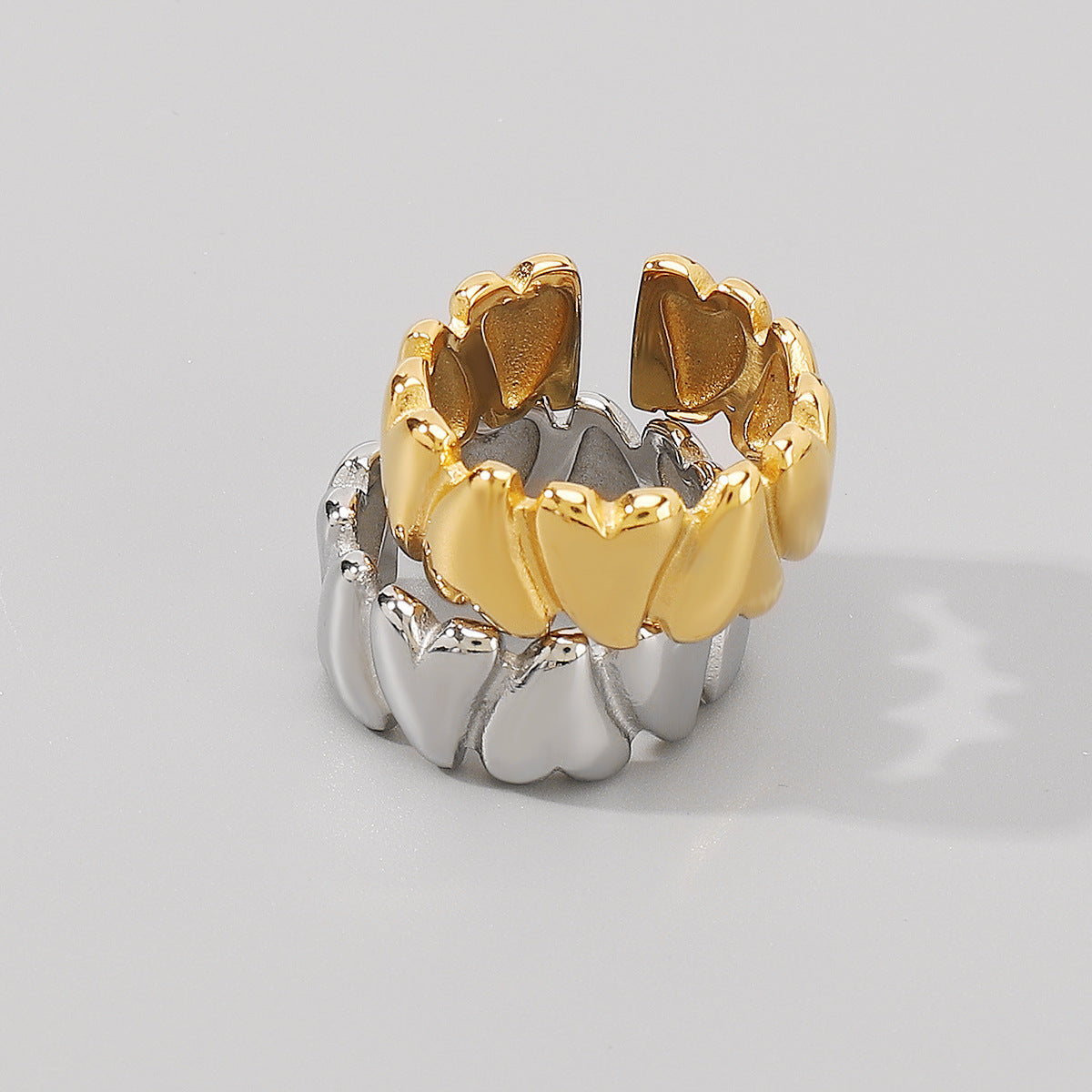 Wholesale  stainless steel irregular love ring retro personalized simple open ring