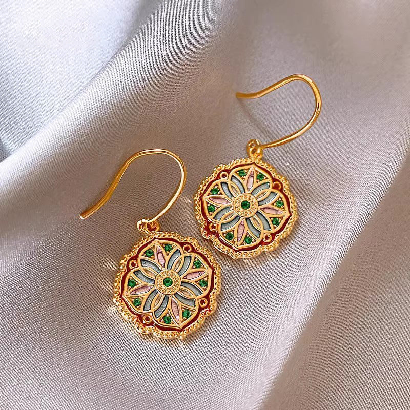 Wholesale Flower Earrings  Light Luxury  Tassel Elegant Earrings