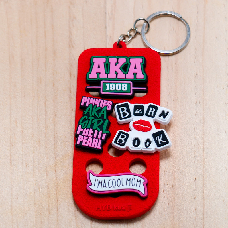 Wholesale  cartoon keychain pendant PVC key board fluorescent hole board accessories