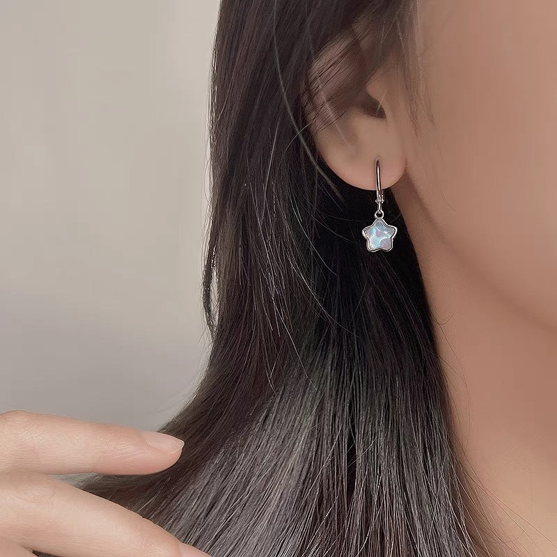 Wholesale S925 sterling silver colorful star earrings