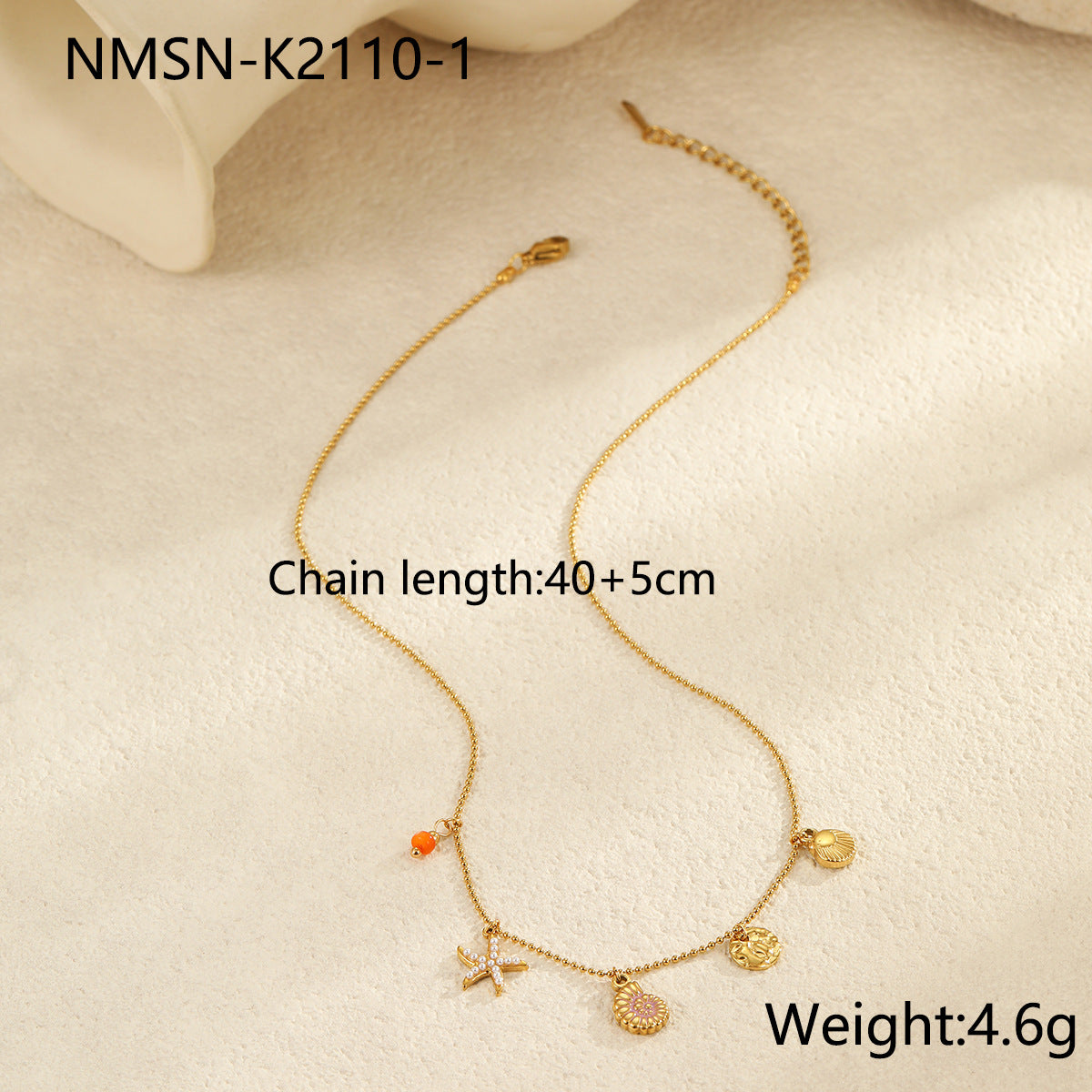 Wholesale Stainless Steel Necklace Starfish Pendant