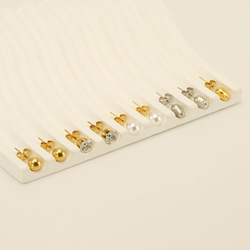 Wholesale  stainless steel pearl earrings luxury high-end earrings