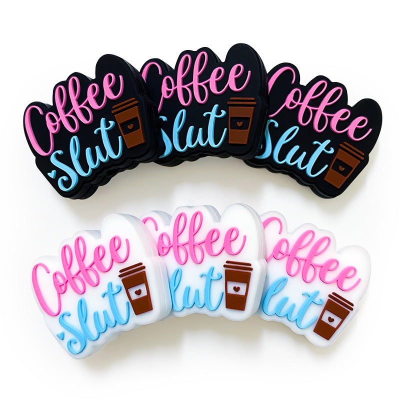 Wholesale 10pcs Coffee Silicone Beads DIY Handmade Beaded Pen Accessories ACC-BDS-WDX045