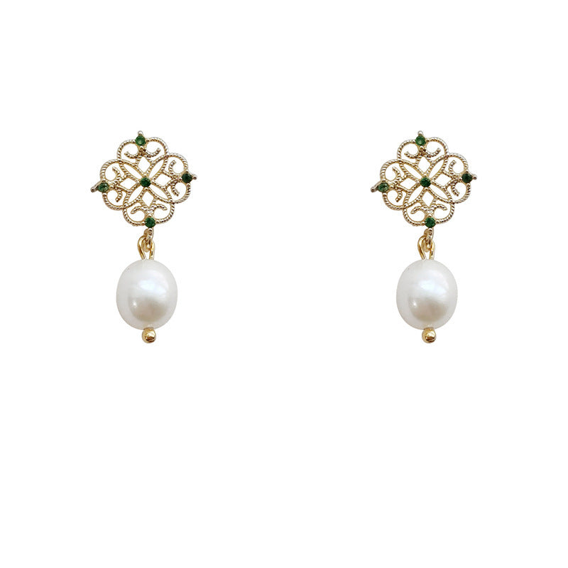 Wholesale Vintage Emerald Zircon Earrings