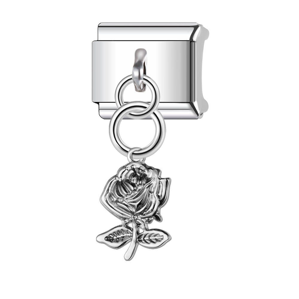 Wholesale  Italian Charm Bracelet 9mm DIY 9MM Single Section Creative Stainless Steel Composable Bracelet