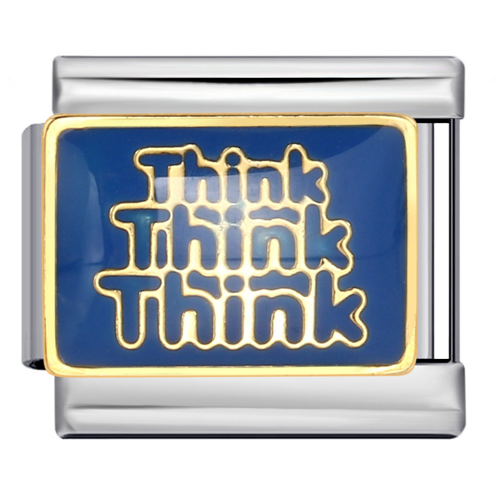 Wholesale Italian Module Bracelet Titanium Steel Welding Oil Dropping DIY Charms