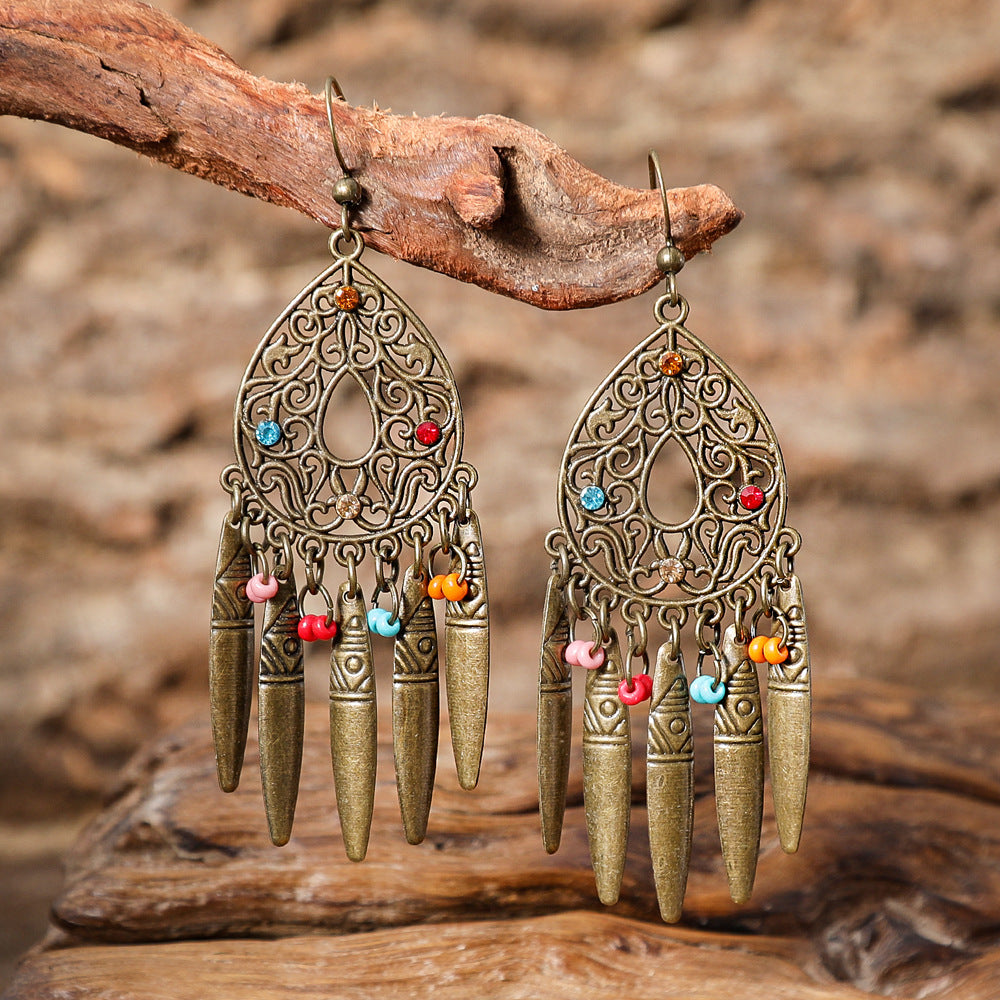 Wholesale Zinc Alloy Bohemian Coffee Color Earrings Set