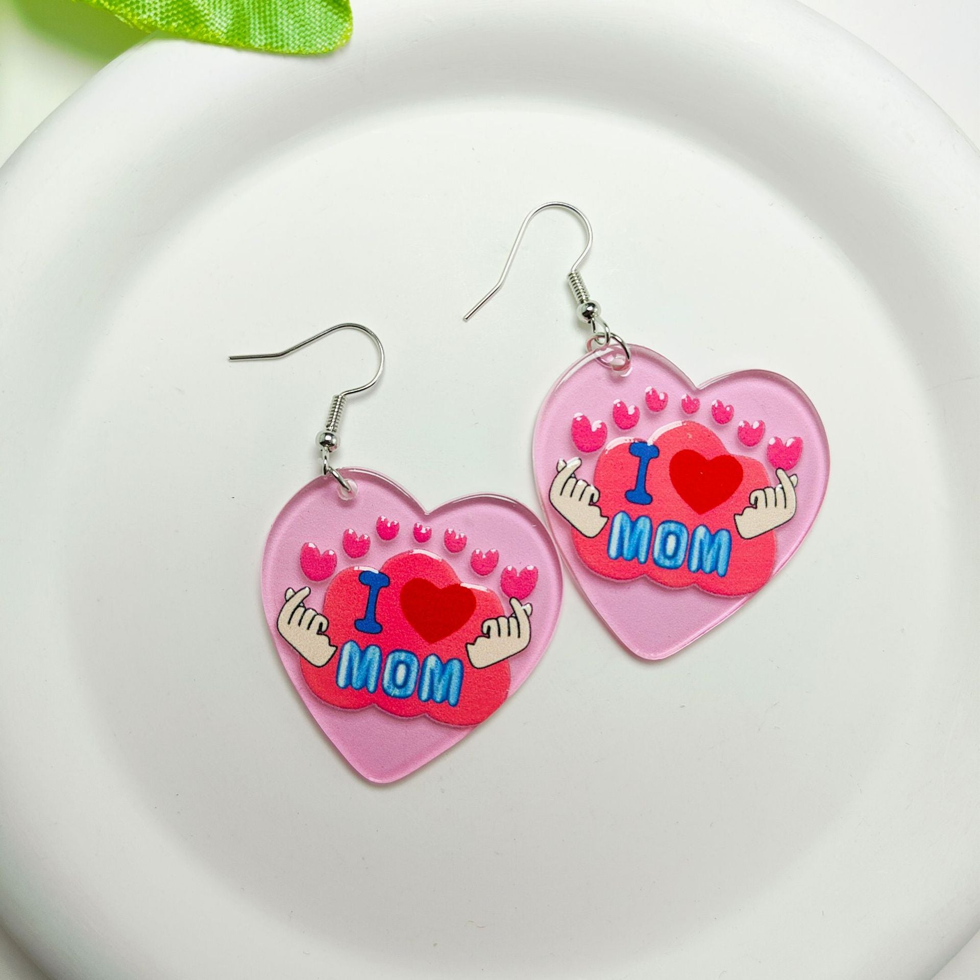 Wholesale Mother's Day Love Acrylic Sheet Letter Earrings ACC-ES-Qiyu007