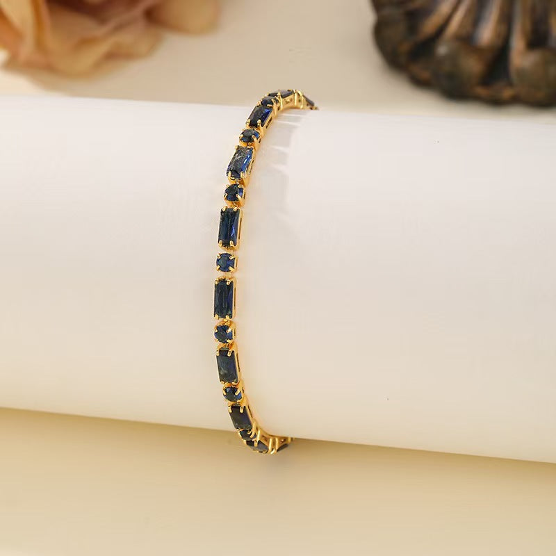 Wholesale Women S Chic Pink Zircon Geometric Bracelet Copper Fashion Jewelry Accessory For Everyday Wear And Gifting