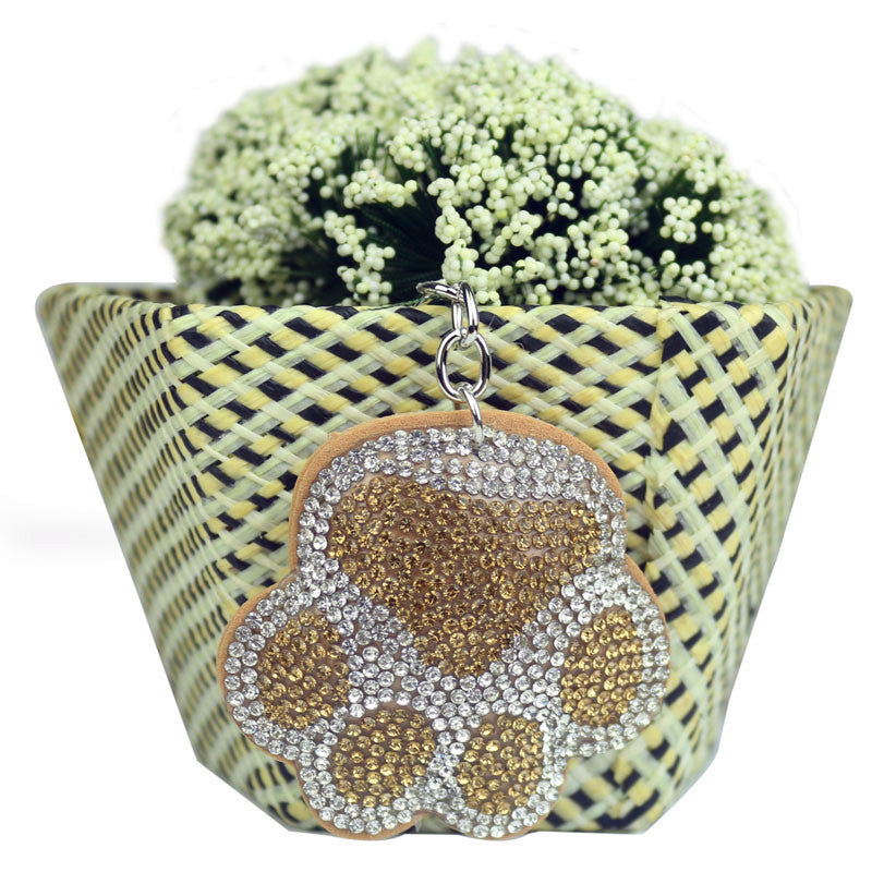 Wholesale creative  velvet diamond-encrusted cat's claw keychain