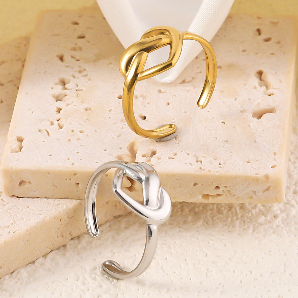 Wholesale Titanium Steel Ring Gold Plated Niche Light Luxury  Ring